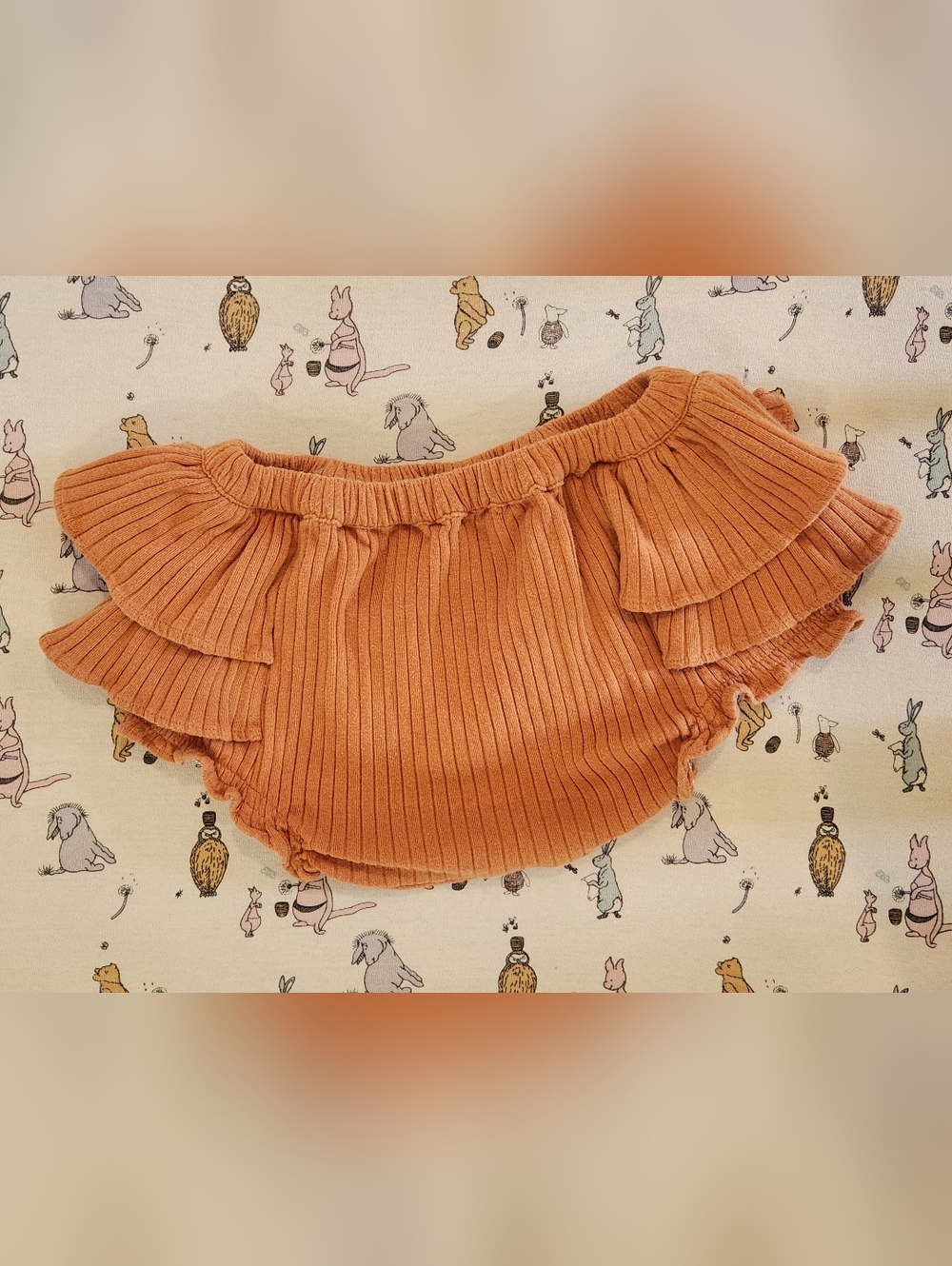 Kate Quinn Ribbed Cotton Ruffle Bloomer 12-18m